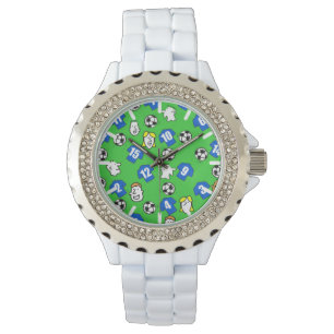 Montre Thème de football avec chemises en bleu