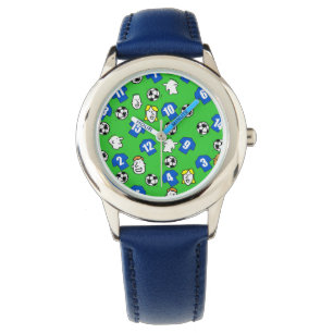 Montre Thème de football avec chemises en bleu