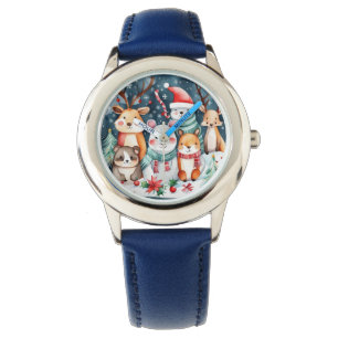 Montre Thème de Noël Animaux mignons