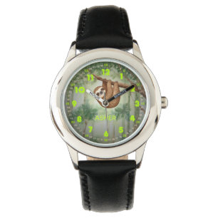Montre Thème personnalisé de la jungle de paresseux pour