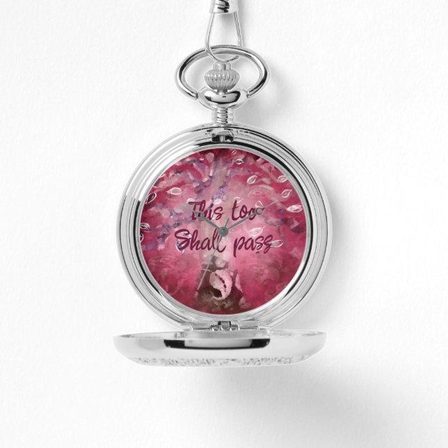 Montre This Too Shall Pass Abstract Tree Pink White Brown (Recto)