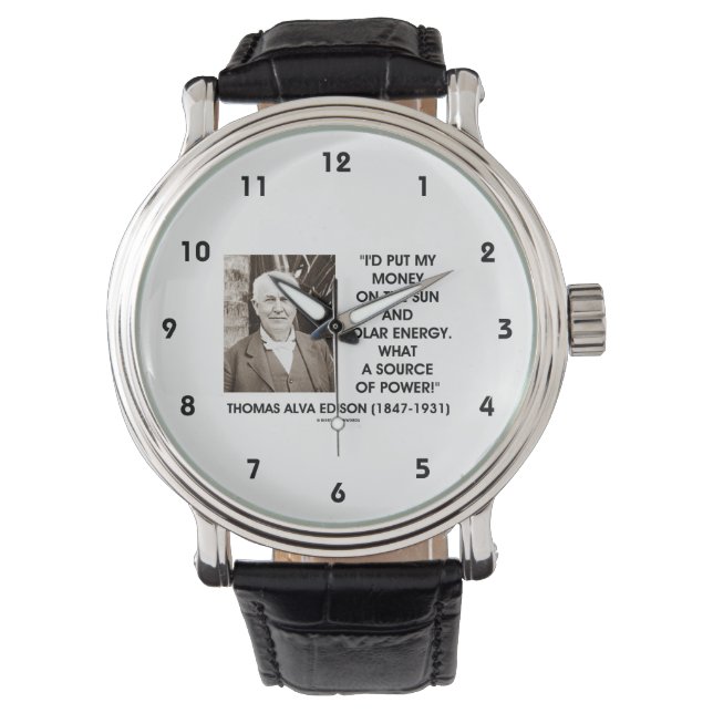 Montre Thomas Edison Énergie Solaire Solaire Source D'Éne (devant)