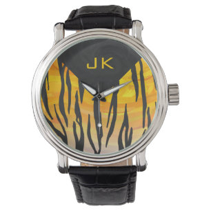 Montre Tiger noir et orange