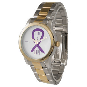 Montre Time 2 Hope Purple Awareness Ribbon Wrist Watch