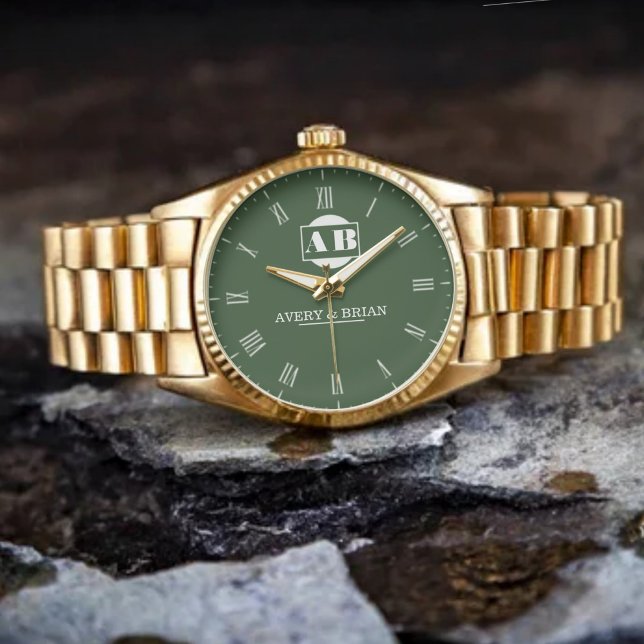 Montre Timeless Minimalist Customizable Couple’s name   (Créateur téléchargé)