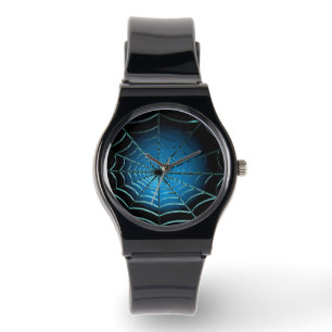 Montre Toile d'araignée bleu cool