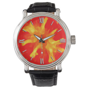 Montre Tomate de pop art rouge flamboyant