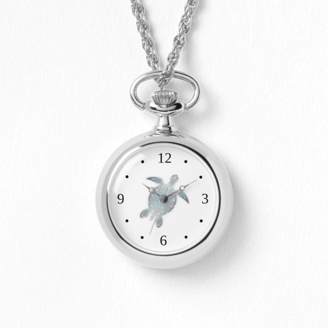 Montre Tortue de mer argentée | Numéros côtiers (Recto)