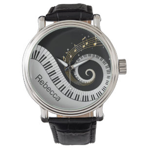 Montre Touches de piano personnalisées et notes de musiq