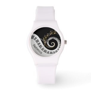 Montre Touches de piano personnalisées et notes de musiq