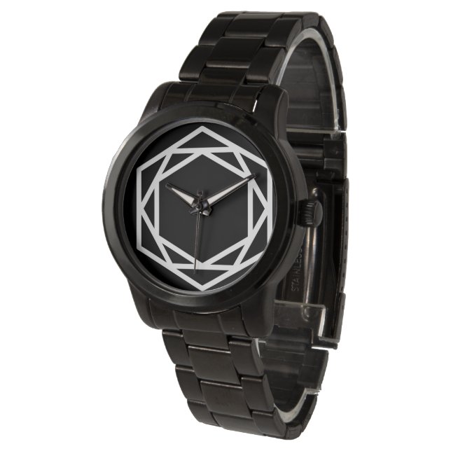 Montre Tour (-) / Bracelet noir surdimensionné sur mesure (Incliné)