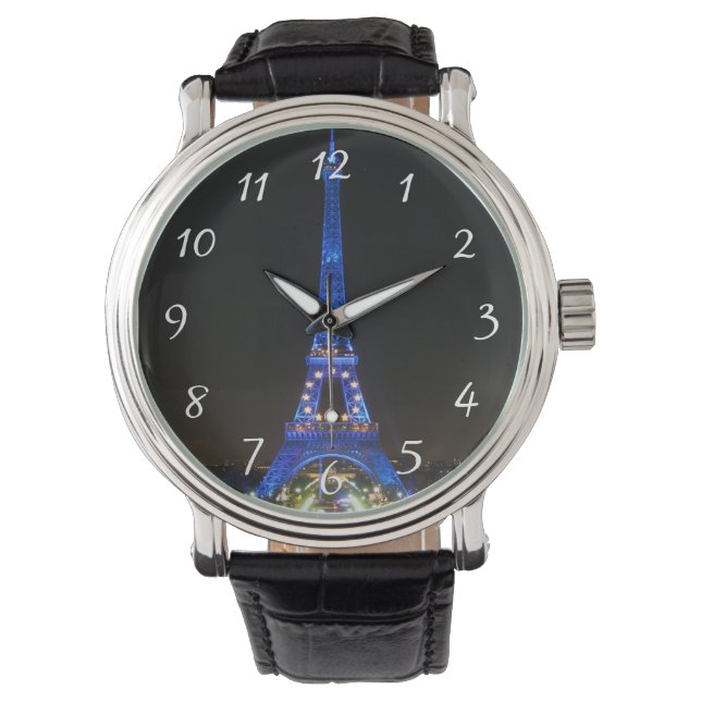 Montre Tour Eiffel pittoresque de nuit (devant)