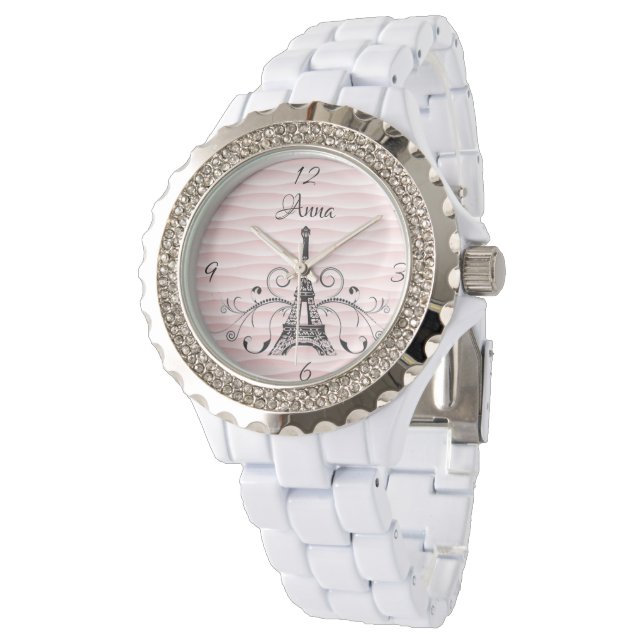Montre Tour Eiffel rose Regarder (Incliné)