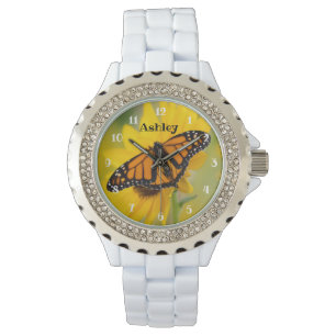 Montre Tournesol papillon monarque