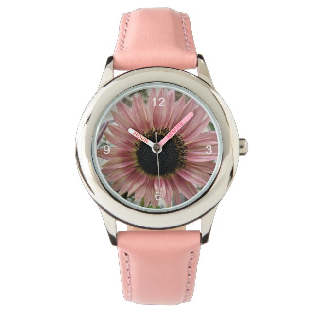 Montre Tournesol rose pâle (devant)