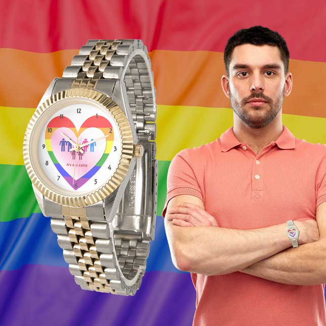 Montre Tous les couples de coeur de fierté d'amour (All Love Pride Heart Couples Watch)