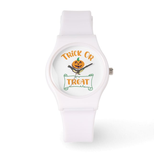 Montre Tracer ou traiter les os croisés Halloween visage  (Recto)