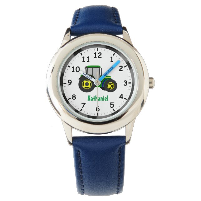 Montre Tracteur agricole vert avec pneus jaunes et noirs (devant)