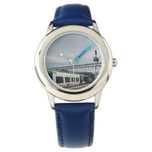Montre Train bleu et blanc
