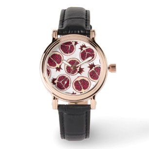 Montre Tranches de grenade sur blanc