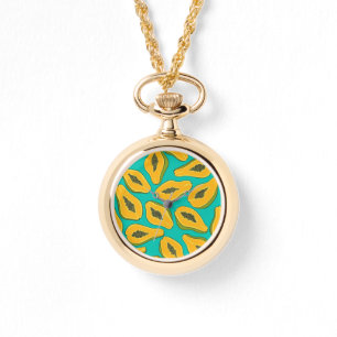 Montre Tranches de papaye turquoise