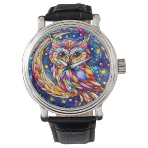 Montre Tranquillité en verre Une fenêtre en verre floral
