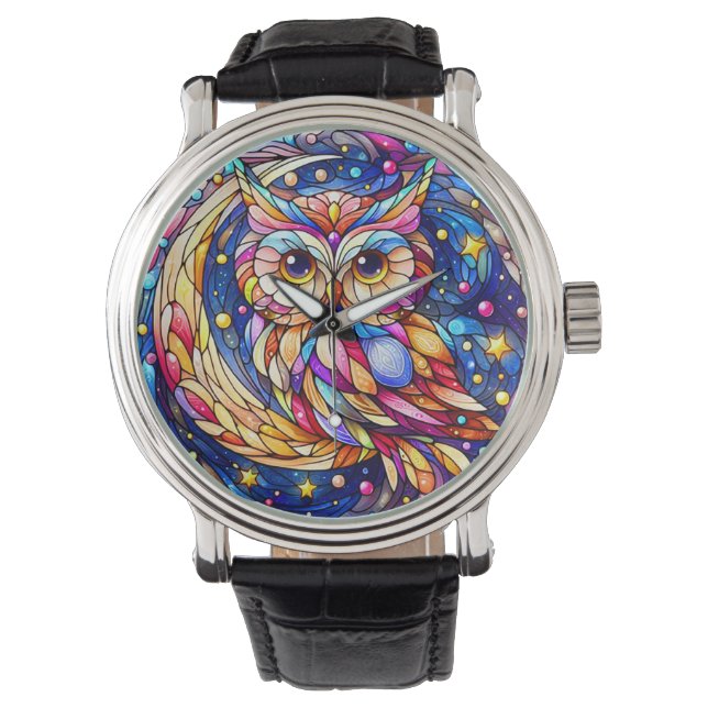 Montre Tranquillité en verre Une fenêtre en verre floral (devant)