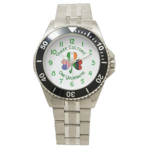Montre Trèfle pour hommes de la diaspora africaine Irland