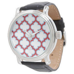 Montre Trellis, Réseau, Quatrefeuille blanc et rouge