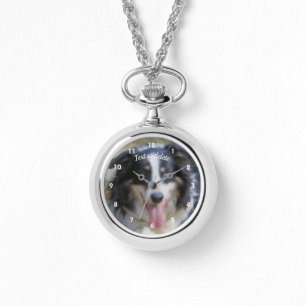 Montre Tri Couleur Bordure Collie Chien Personnalisé