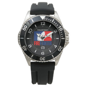 Montre Tri-couleurs personnalisées du pompier