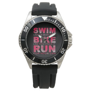 Montre Triathlon - Baignade, Vélo, Course, Drôle Triathlo