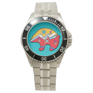 Montre tribale de conception d'ours de Natif