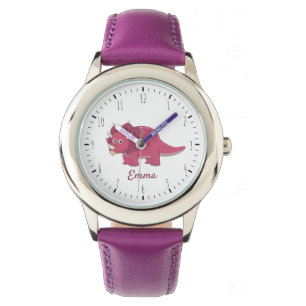 Montre Tricératops mignonnes violet dinosaures enfants r