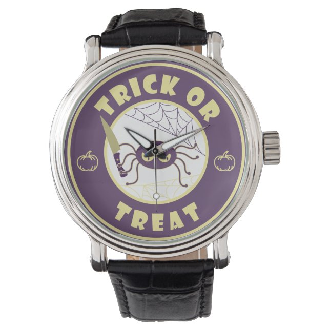 Montre Trick ou traiter l'araignée halloween style Starbu (devant)