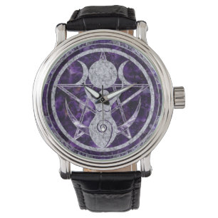 Montre Triple Moon - Déesse - Améthyste et Argent