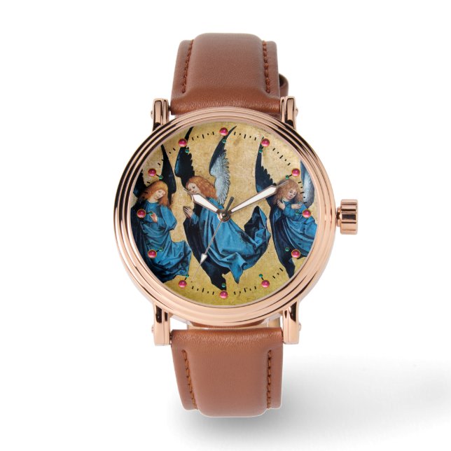 MONTRE TROIS ANGELS DE NOËL EN BLEU (Recto)