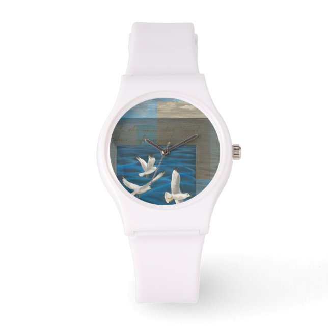 Montre Trois mouettes blanches volent au-dessus de l'eau (Recto)