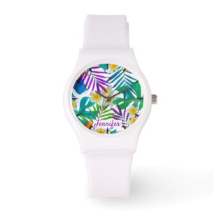 Montre Tropical Paradise Garden Nom du monogramme