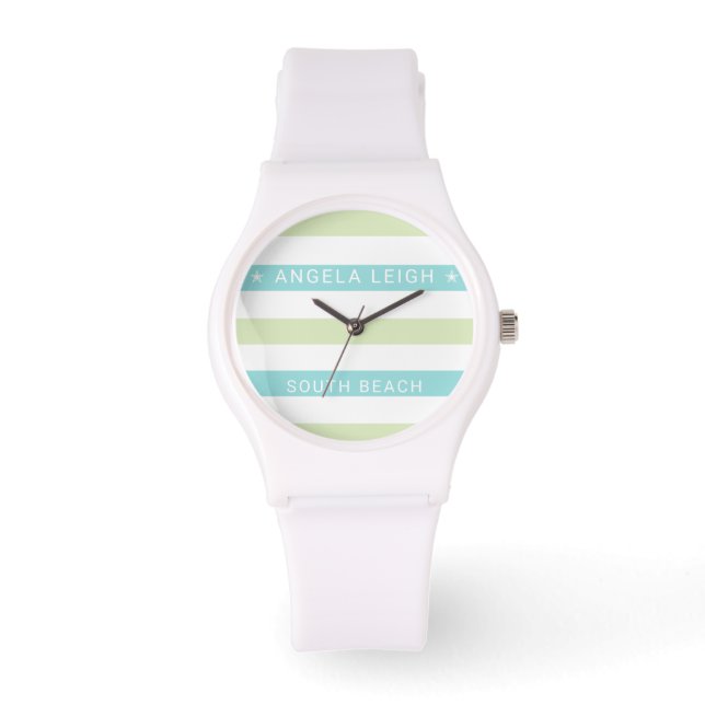 Montre Tropiques de Whimsical Cabana Stripes (Recto)