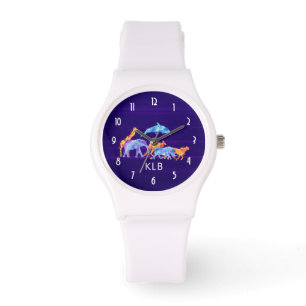 Montre Troupeau d'animaux sauvages sur le monogramme Abst