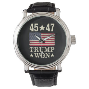 Montre Trump a gagné 2024 45 47e Président Drapeau États-