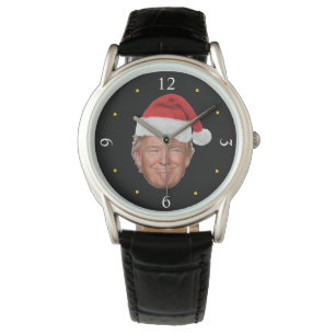 Montre Trump Santa Hat : Conception patriotique de Noël