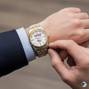 Montre Trump vintage Avec Cinq Étoiles, Drapeau Minimalis