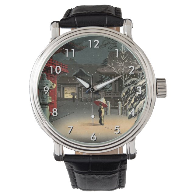 Montre Tsuchiya Koitsu - Neige au temple de Nezu (devant)