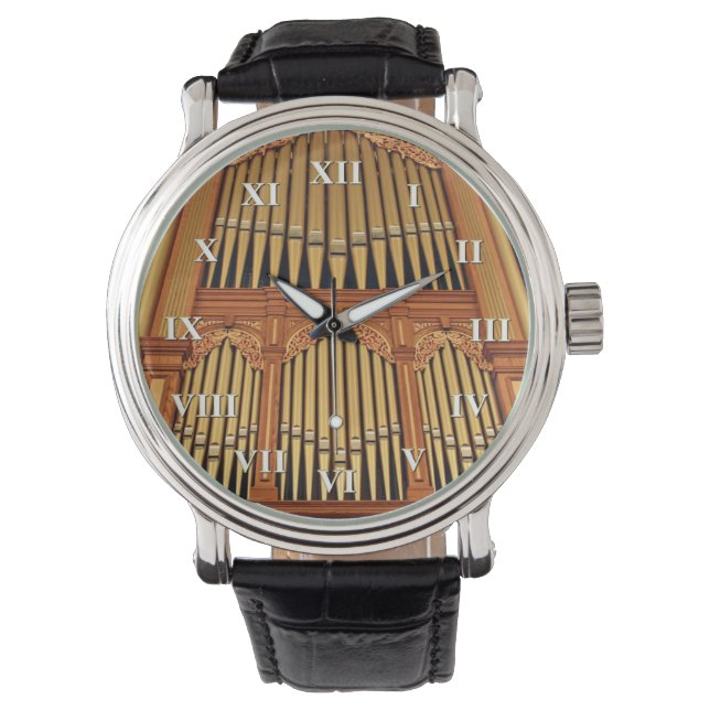 Montre Tubes en or avec chiffres romains (devant)