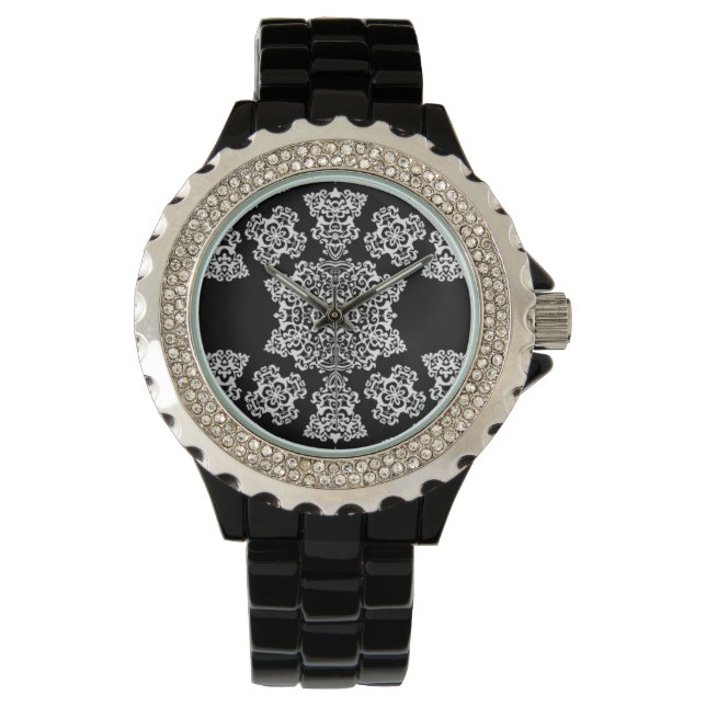 Montre Tudor Rose Damask (Blanc) (Monogramme) (devant)