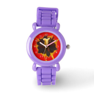 Montre tulipe jaune rouge
