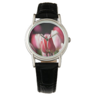 Montre Tulipe rouge et blanche