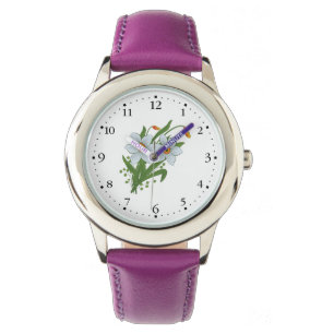 Montre Tulipes et jonquilles Fleurs Cadran 1 Noir